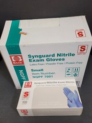 Synguard Nitrile Exam Gloves Blue Small 40 Boxes with 100 Gloves Each