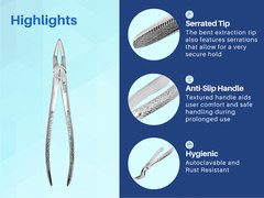 Dental Extraction Forceps (Upper Bayonet for Roots #51) ARTMAN