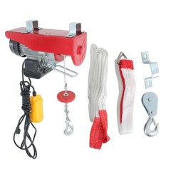 440 LBS/200 KG Miniature Electric Hoist Crane Winch w/ Wired Remote Control 510W