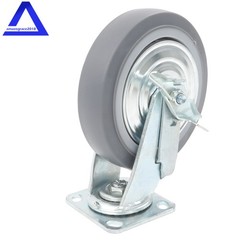4PCS 8″ Heavy Duty Casters, Industrial Grade Rubber Caster with Brake 6000 LBS