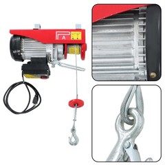 Electric Hoist 880lbs Crane Winch with Wireless Remote Control 850W 110V