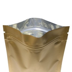100pc Matte Flat Gold Two-Sided Metallic Mylar Zip Lock Bags 7x10cm 2.75x4in
