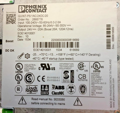 Phoenix Contact QUINT-PS/1AC/24DC/20 Switching Power Supply 50-60HZ 2866776 A3A