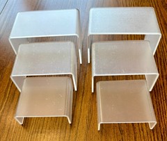 7 Pcs Acrylic Risers for Display, Acrylic Display Riser, Clear Frosted