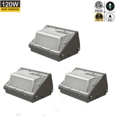 3Pack 120W LED Wall Pack Light Outdoor Commercial Industrial Security Lighting