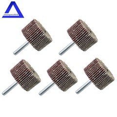 Aluminum Oxide Shank Mounted Flap Wheels, 1-1/2″ × 1″ × 1/4″, 60 Grit (5 Pack)