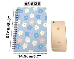 4 Pack A5 Spiral Notebook Journal,Wirebound 210 x 145millimeters, multicolor