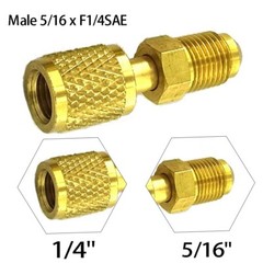 Easy to Install Brass Adapter for R32 R410a AC Systems Male 5/16 x F1/4 SAE