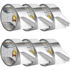 Heavy Duty Aluminum Foil Tape – 6 Rolls, 2″x65ft, High Temp Insulation for Ducts