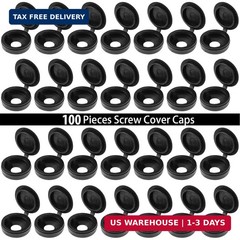 Hotop 100 Pieces Hinged Screw Cover Caps Plastic Shutter Fold Screw Snap Covers