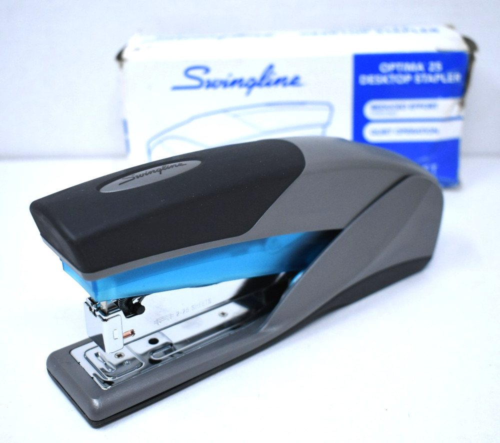 Swingline Optima 25 Reduced Effort Stapler 25-Sheet Capacity Slate Gray Blue