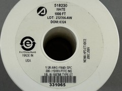 Alpha Wire 518230 Silver-Coated Copper Hook Up Wire MIL-W-M16878/6, 1000FT Spool
