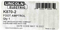 Lincoln Electric K870-2 Foot Amptrol, 25 Ft. (7.6m) (12 Pin) WELDING AMPTROL
