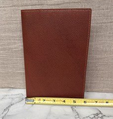 Shinola Brown Pebbled Leather Notebook Journal Cover 5.75×8.75″ Monogram TMM