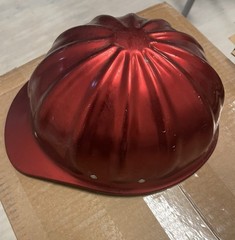 Vintage Fibre-Metal SuperLite Aluminum Hard Hat 1960-70’s Safety Cap CRIMSON