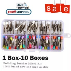 Dental Nylon Polishing Flat Latch Polisher Prophy Brush Disposable Mixed US
