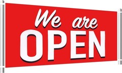 We Are Open Banner Polyester Oxford Cloth We Are Open Store Sign Outdoor Indo…
