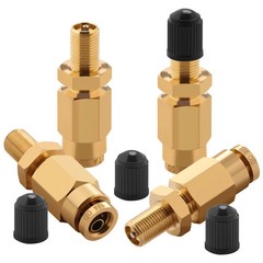 4 PCS 1/4″ Inflation Schrader Valve with Push to Connect for 1/4″ OD Air Line