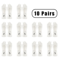10 Pairs of Pvc Cleaning Gloves Waterproof Wear-Resistant Non-Slip Latex Materia