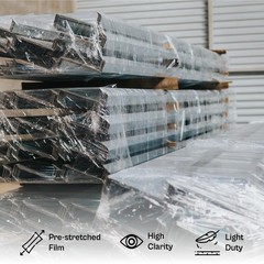 4 Rolls 17″ x 1476′ 40 Gauge Pre-Stretch Hand Shrink Wrap Eco-Friendly Clear