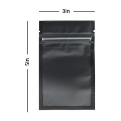 3x5in Matte Clear Front Black Back Foil Mylar Flat Zip Lock Bag w/ Machine C01