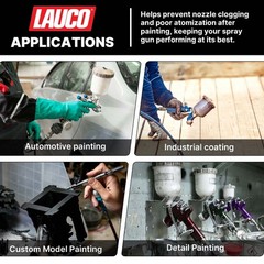LAUCO Spray Gun Cleaner 14 oz, Pack of 6, High-Performance Paint Gun Cleaner