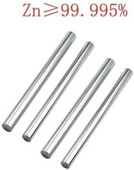 4PCS Pure Zinc Rod 100Mm X 10Mm, High Pure Zinc Rods, High Purity 99.995%, Leng
