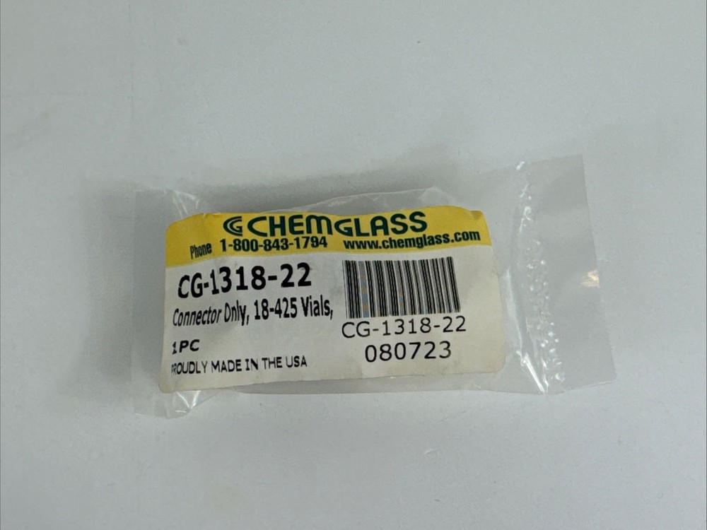 CHEMGLASS Rotary Evaporator Vial Adapter Fits 18-425 Thread Vials CG-1318-22