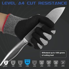 ANSI A4 Cut Resistant Gloves, 1 Pair Touchscreen Cutting Gloves with Firm Grip