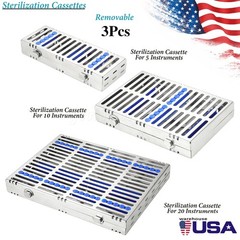 DENTAL AUTOCLAVE STERILIZATION CASSETTE RACK BOX TRAY FOR 5 10 20 INSTRUMENTS