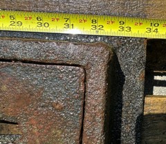 Unused Cast Iron Storm Drain Catch Basin Frame With Grate 32.5” X 32.5”