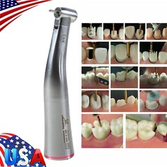 NSK Ti-MAX X95L Style Dental 1:5 LED Fiber Optic Contra Angle Handpiece Red Ring