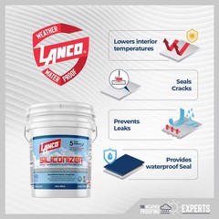 Siliconizer 5 Gal Acrylic Elastomeric White Reflective Roof Sealer Coating