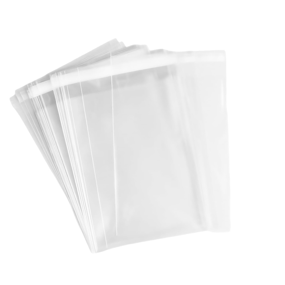 100 Pack 4.75×6.5 Inch Clear Resealable Cello Cellophane Bags 1.2mil Poly