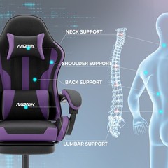 Computer Chair with Footrest and Lumbar Support Height Adjustable Gaming Chair