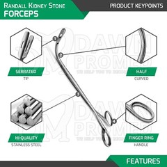 4 Pcs Set Randall Kidney Stone Forceps Surgical & Veterinary Inst German Grade