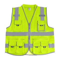 VEVOR Safety Vest Reflective Yellow Work Vest with 10 Pockets for Men & Women