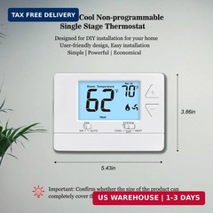 NonProgrammable Thermostat for Home, Digital Energy-Saving Thermostat,Single-Sta