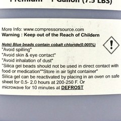 1 Gallon 7.5 lbs of Desiccant Beads For Desiccant Air Dryers Silica Gel Blue