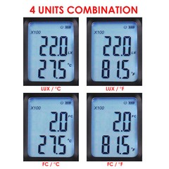 Light Meter Illuminance Luminometer up to 200,000 Lux Luxmeter with Backlight