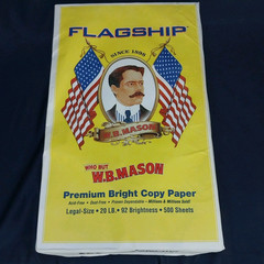 Flagship 8 1/2 x 14 Copy Paper WB MASON 500 Sheets per pack 92 bright 20#