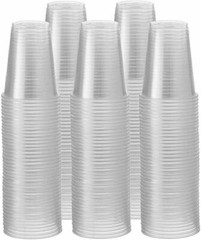 16 Oz Clear Plastic Cups PET Disposable Cold Cups With Lids and Straws for Party
