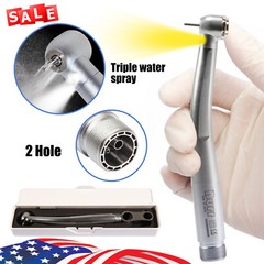 Dental Fiber Optic LED E-generator High Speed Handpiece Turbine 2 Holes Burr