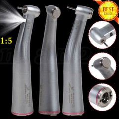 Dental Attachment Handpiece 1:5 Friction Grip Fiber Optic LED Contra Angle Red