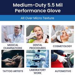 Adenna BRZ645 5.5 mil Disposable Powder-Free Latex Gloves, Medical Grade, Medium