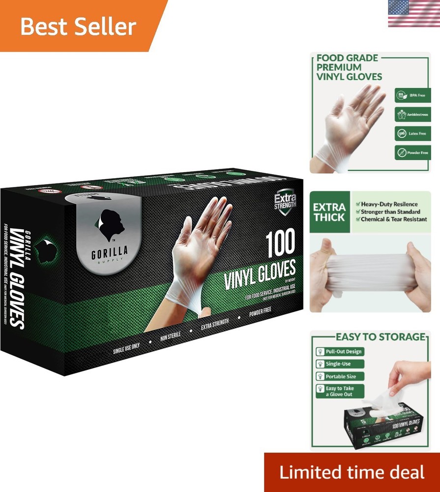 Ambidextrous Heavy-Duty Disposable Vinyl Gloves – 1000 Count for Ultimate Safety