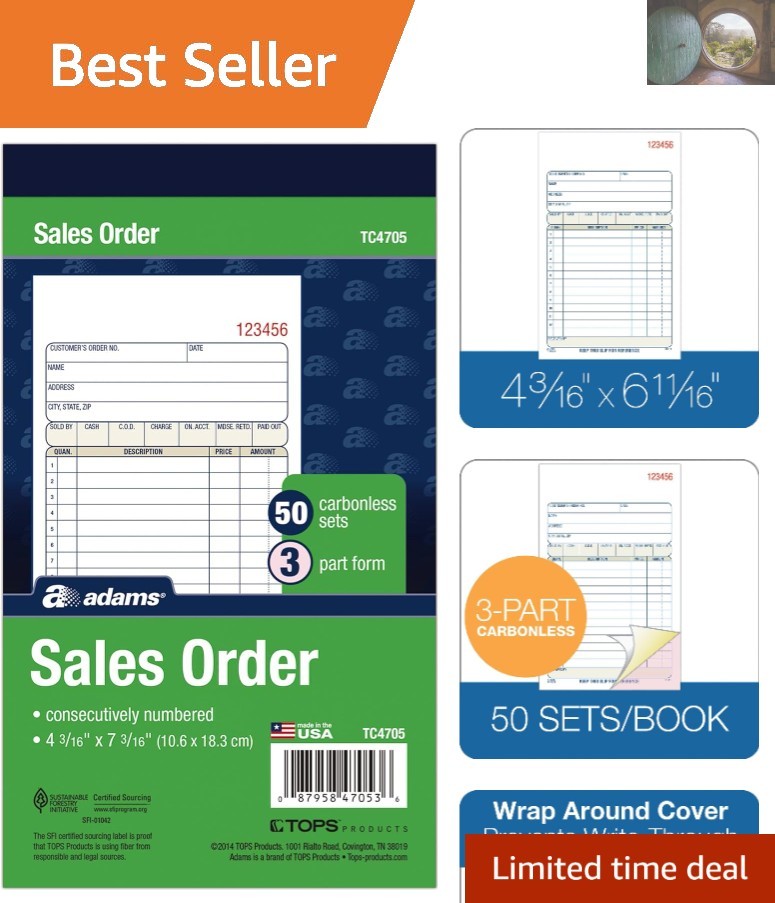 Carbonless Sales Order Forms – 50 Per Book, Organized and Professional Invoicing