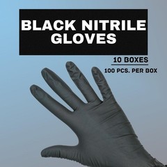 Medium 6 MIL Textured Black Nitrile Exam Powder-Free Gloves 1000 Pieces