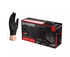 Gloveworks Black Nitrile PF Ind Gloves – 5 Mil – Case of 1000 Gloves/10 Boxes