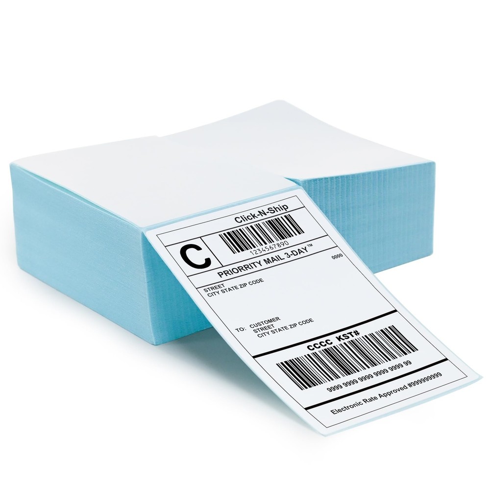 1000 Fanfold 4″ x 6″ Direct Thermal Labels Labels with Perforated Line, Perma…